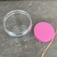 Conteneur cosmétique PET transparent Fengyu à large ouverture, imprimé sur mesure, 300 ml, avec bouchon à vis rose pour masques