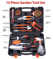Ensemble d'outils de jardinage multi-usages OEM 10 pièces avec pelle, râteau, houe, cisailles et arrosoir en acier inoxydable 304 - Fournitures en boîte