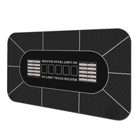 Tapis de poker Texas 180x90cm, portable, en caoutchouc, housse de table de poker pliable, tapis de table de poker Texas pour 8 joueurs, disposition pour jeux de Blackjack