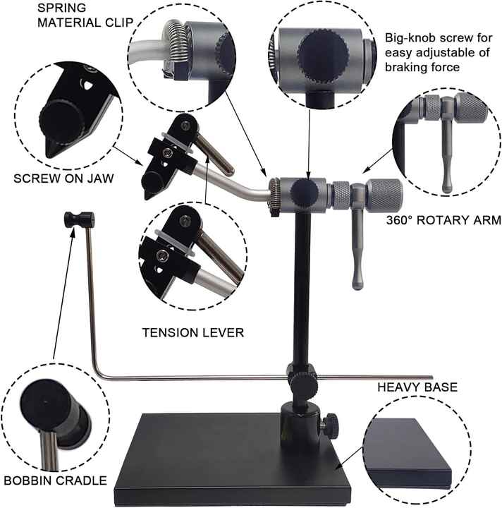 Madison True Rotary Vise - Smooth Fly Tying Experience