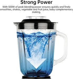 เครื่องปั่นแก้วความเร็วสูง 500 วัตต์ เครื่องปั่นผลไม้ เครื่องปั่นน้ำผลไม้ เครื่องทำอาหารไฟฟ้าสแตนเลส เครื่องคั้นน้ำผลไม้ สองในหนึ่งเดียว - Product Image 4