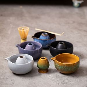 Tazón de Cerámica para Preparar Té Matcha con Diseño Tradicional de la Dinastía Song, con Soporte para Batidor y Boquilla - Product Image 2