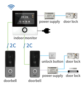 Sonnette vidéo intelligente sans fil étanche Tuya Smart avec système d'écran tactile, caméra couleur et interphone bidirectionnel - Product Image 1