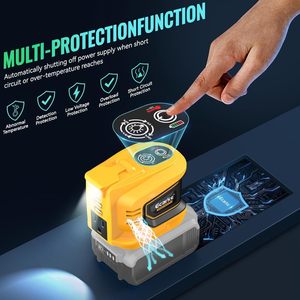 Inversor de Corriente Portátil de 200W para Batería de 20V DC, 20V AC, 110V, 1 Salida AC, 2 USB Tipo-C, Luz LED, Emergencia al Aire Libre - Product Image 2