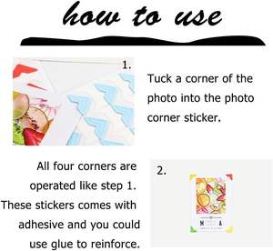Compter les coins de Photo auto-adhésifs autocollants coins de montage Photo sans acide pour Scrapbooks livres de mémoire album photo bricolage - Product Image 3