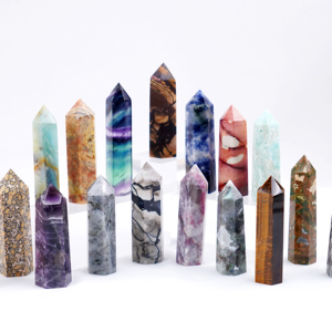 Obeliscos de Cristal al por Mayor, Piedras de Cuarzo Amatista Curativas, <span class=keywords><strong>Pilar</strong></span> de Cristal, Punta de Cuarzo Natural, Varita de Cristal, Torre de Cristal - Product Image 1
