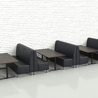 Sièges en cuir pour restaurant commercial, ensemble de meubles de restaurant personnalisés, canapé de restaurant double face
