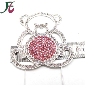 Simpatico Topper torta di animali in lega di strass placcato in argento piccolo orso Toppers <span class=keywords><strong>per</strong></span> la decorazione della torta <span class=keywords><strong>per</strong></span> bambini - Product Image 4