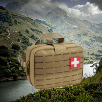 Trousse de premiers soins tactique camouflage vintage unisexe de grande capacité Sac à dos tactique vide avec pochette médicale