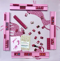 Pengiriman Dalam 7 Hari Set Mahjong Premium, Hijau Mint dengan Lingkaran & Naga Berwarna-warni, Lengkap dengan Ubin Angin NEWS