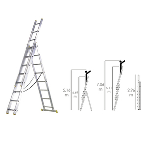 Scala in Alluminio a 3 Sezioni con 10+10+10 Gradini - Product Image 2