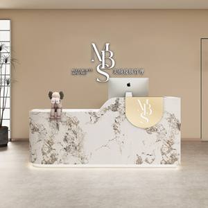 Petit bureau de réception Salon de coiffure Mobilier de salon de beauté Comptoir en bois massif Service de réception - Product Image 1