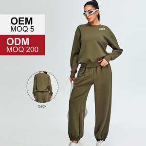 TM0205Y เซ็ทมีฮู้ดกีฬาลำลองทรงหลวมของผู้หญิงเสื้อผ้าโยคะโมดแบบนิ่มชุดใส่วิ่งออกกำลังกาย - Product Image 2