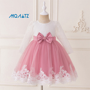 MQATZ Nuovo Stile Abito da Bambina a Linea A in Raso con Fiocco Applicato <span class=keywords><strong>per</strong></span> 4-8 Anni, Formale <span class=keywords><strong>per</strong></span> Feste di Compleanno e Matrimoni L1940 - Product Image 2
