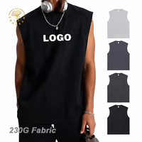 Débardeur Oversize Premium Sans Manches Streetwear Unisexe pour la Détente et l'Entraînement, Impression Personnalisée, Service OEM, en Mélange de Coton