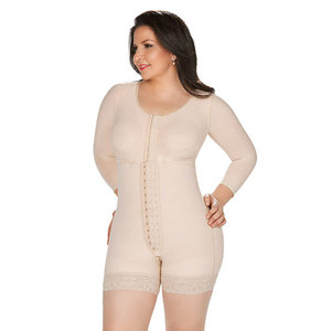 Body de media pierna con sujetador, mangas largas, cierre CENTRAR, cremallera PERINEAL, ropa moldeadora adelgazante postop, carcasas Colombianas - Product Image 4