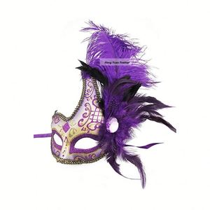 Costume divertente <span class=keywords><strong>maschera</strong></span> Cosplay veneziana Mardi Gras carnevale <span class=keywords><strong>maschera</strong></span> <span class=keywords><strong>maschera</strong></span> di struzzo piuma <span class=keywords><strong>maschera</strong></span> per feste - Product Image 1