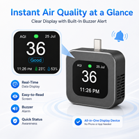 Moniteur de qualité de l'air intérieur 8 en 1 avec prise Type-C, détecteur de CO2, HCHO, TVOC, CO, PM2.5, PM10, température et humidité