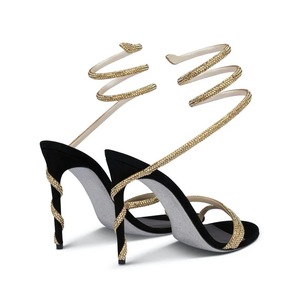 Ankle Wrap Strappy Fashion Stiletto Gold 2025 Lace up Heels for Women - Product Image 2