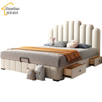 Cadre de lit de luxe King/Queen Size avec rangement, design clavier de piano, mobilier de chambre double, lit simple pour hôtel