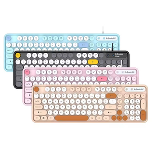 PCK2 Waterproof USB Wired 78 Keys <b>Keyboard</b> Mouse Combo Ergonomic Retro Punk Cartoon Cute Girl Gift Desktop Computer - Product Image 1