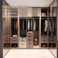 Lemari Sederhana Minimalis Kabinet Penyimpanan Kayu MDF Panel Kayu Solid Kapasitas Besar Hemat Ruang Perabot Rumah Kamar Tidur