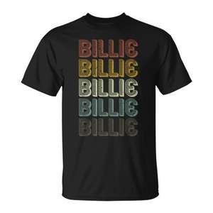 T-shirt personnalisé Billie rétro, design vintage groovy, coupe unisexe, manches courtes, col rond, promotionnel pour adultes - Product Image 1