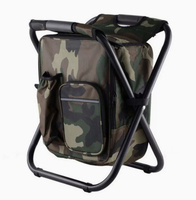 Sac à dos tabouret 3-en-1 isotherme en tissu Oxford avec logo personnalisé et sac isotherme pour camping et pêche en extérieur
