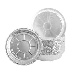 RE3G, venta al por mayor, contenedor de papel de aluminio redondo, Pizza bandeja para hornear de 8 pulgadas, contenedores de papel de aluminio con tapa - Product Image 1