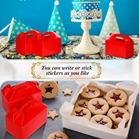 Boîte en carton rouge pour bonbons de mariage, chocolats, festivals, cadeaux de naissance, pâtisseries, emballage réutilisable et portable en carton