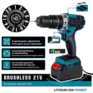 21V Cordless <b>Drill</b>, Variable Speed Mini Impact Brushless Lithium Battery <b>Drill</b> <b>Hand</b> Woodworking AT-CD2102-24 Cordless <b>Drill</b> Wren - Product Image 6