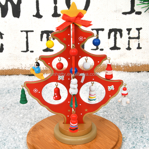 Hatty <b>Wood</b> Pendant Fashionable <b>Christmas</b> <b>Tree</b> Decorations Factory Wholesale Tabletop Wooden Ornaments for Home Decor - Product Image 2
