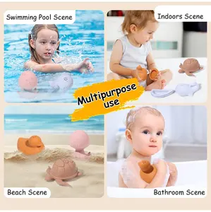 Oem Silicon Animal Cute Swimming Toddlers Kids Baby Bath Water Spray Tumbler Toy Spray Water Shower Bath Toys For Baby
