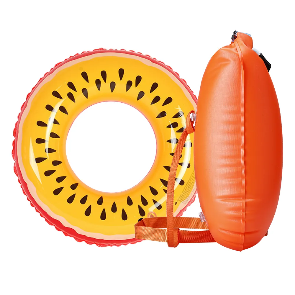 Ultralight Swim Buoy and Inflatable Fruit Swimming Tube Ring Pool Float for Swimming Poo