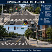 Semáforo LED de 200 mm y 3 Luces para Proyectos de Intersecciones Municipales, Rojo, Amarillo, Verde, IP65, Solución de Señalización de Tráfico Personalizable