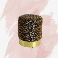 Tabouret pouf rond imprimé léopard Tabouret design moderne pour chambre filles chambre salon
