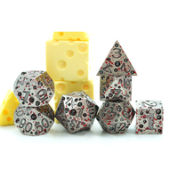 Dés D & D RPG en cuivre antique jouets 7 pièces/ensemble dés en métal à la main en fromage polyédrique pour jeux de donjons et de dragons