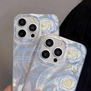 Hoa màu trắng tươi đồ họa trường hợp điện thoại cho <span class=keywords><strong>iPhone</strong></span> 16 15 14 13 12 11 x XR XS SE2 SE 8 7 cộng với Pro Max PC Cover quay lại - Product Image 2