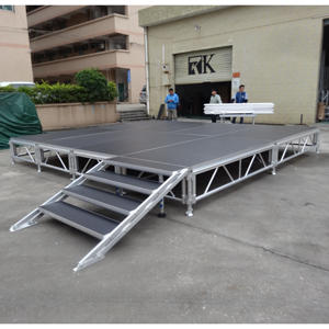 Escenario móvil con iluminación, sistema de escenario de altura ajustable para conciertos - Product Image 6