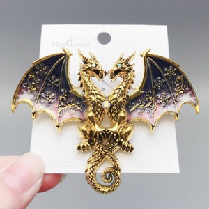 Broche en forme de dragon doré, accessoire de broche animale pour hommes et femmes - Product Image 6