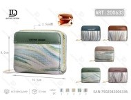Women's Single Pull <b>Wallet</b> <b>Small</b> Size Microfiber Synthetic Leather Zip Closure Daily Use - Product Image 1