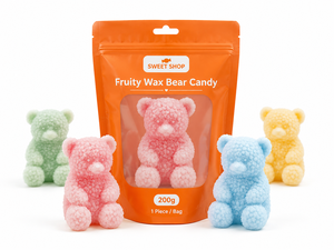 Bonbons en cire 3D en forme d'ours rose, 200g, pièce géante, fourrés au jus de fruits, friandises moelleuses, cadeau - Product Image 1