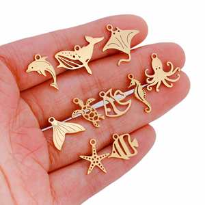 จี้ห้อยคอ สร้อยข้อมือ อุปกรณ์ทำเครื่องประดับ DIY สแตนเลส รูปหางปลา โลมา วาฬ ปลาดาว - Product Image 3