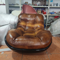 Nouvelle Arrivée - Fauteuil Inclinable de Luxe Haut de Gamme en Cuir et Fibre de Verre pour Salon - Chaise Longue Individuelle Confortable et Minimaliste pour Chambre à Coucher