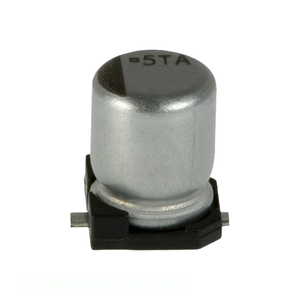 ตัวเก็บประจุแบบฝาปิด EMVK6R3ADA220MD55G 22 uF ตัวเก็บประจุแบบ SMD 22 uF 20% 6.3V แบบดั้งเดิม - Product Image 1
