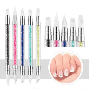 5Pcs Nail Art scultura penna doppia <span class=keywords><strong>punta</strong></span> <span class=keywords><strong>Silicone</strong></span> strass smalto per unghie intaglio penna <span class=keywords><strong>punta</strong></span> in gomma pennelli per Nail Art - Product Image 4