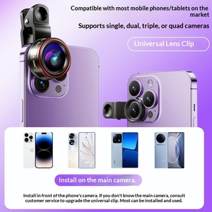 Fabrika Toptan Satışı 0.62x Ultra Geniş Açı Cep Telefonu Makro Lensi 4K Balık Gözü HD Üçü Bir Arada Harici Çekim Lensi - Product Image 3