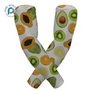 PURE Custom Fruit Design Baseball Team Arm Sleeves Stretchable UV Protection Running Driving Cycling Arm Warmers Sleeves