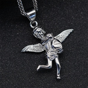 Wholesale Stainless Steel Pendant Gold Plated <b>Angel</b> Pendant Jewelry - Product Image 5