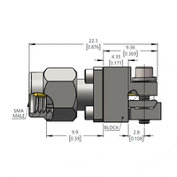 Conector Coaxial RF ELSA2305A07 SMA Macho de Montaje en Borde de PCB, 50 Ohmios, DC-27GHz, Alta Frecuencia, Chapado en Oro, Personalizable